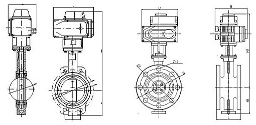 電動(dòng)開(kāi)關(guān)蝶閥對夾式結構
